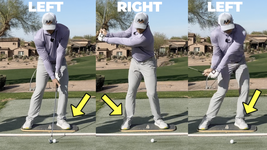 Milo Lines assistant coach, Henry Fall demonstrating this simple golf swing sequence drill for better weight shift.